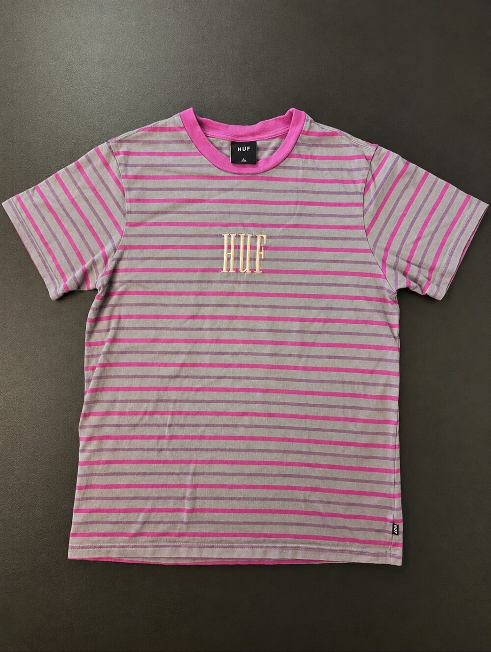 Pink, Purple, And Grey Striped T-shirt